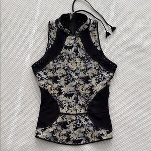 Floral Black and White Women's Top